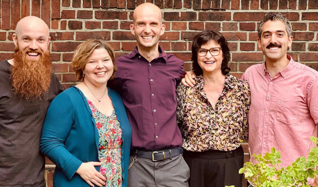 Das ifapp-Team: Dennis Meyerhoff, Djuke Nickelsen, Sascha Neumann, Bärbel Befort, Sertaç Şahin